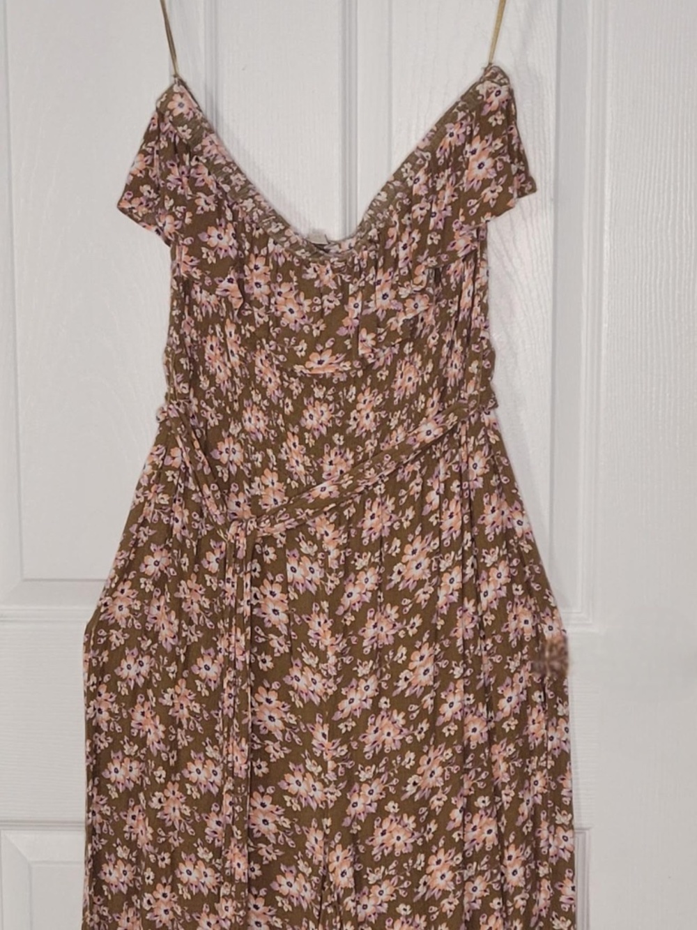 Boho Olive & Pink Cami Jumpsuit